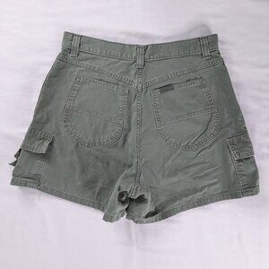 VTG Lee Riveted Army Green Cargo Pocket High Rise Shorts Gorp Utility